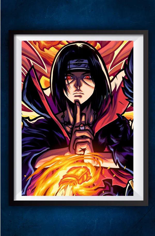 Multicolor_Acrylic_Itachi_Uchiha_01_Vector_Style_Matte_Finish_Poster_For_Home_Decor